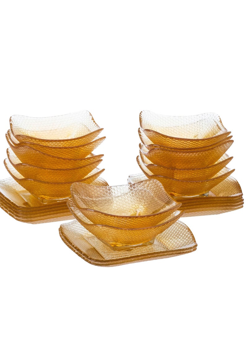 Dania 24 Piece Hospitality Set Consisting Of 12 Bowls With 12 Dishes For Sweets And Nuts, And It Is Multi Use Clear Square Glass
Shape 15X15 Cm - Image 2